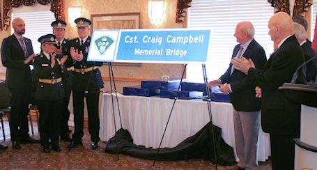 Kincardine OPP constable Craig Campbell remembered at bridge dedication ceremony