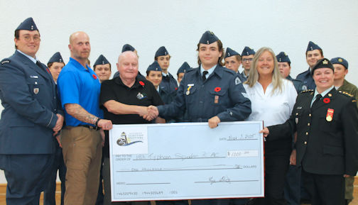 Kincardine Scottish Festival makes $1,000 donation to Kincardine Air Cadets