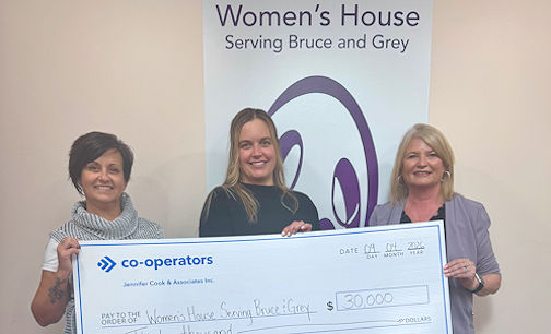 Co-operators donates $30,000 to fight human-trafficking in Bruce County