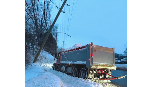 South Bruce OPP report hydro pole struck; and stranded snowmobiler
