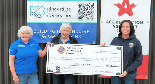 Kincardine Lions Club donates $7,000 to Kincardine Hospital Foundation
