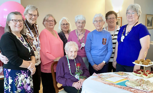 Bervie W.I. celebrates High Tea in honour of Mildred Griffith's 100th birthday